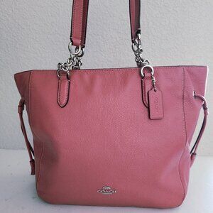 Like New Coach Elle Dusty Pink Leather Shoulder Bag Purse